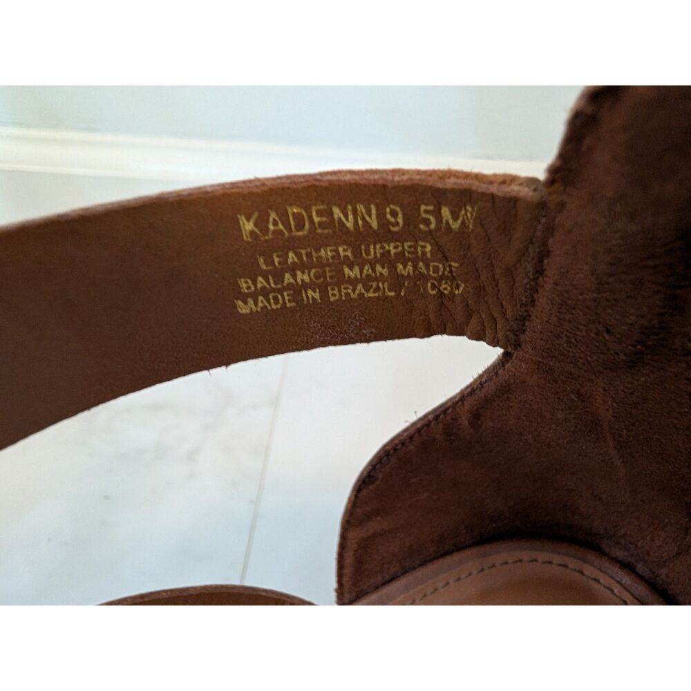 Steve Madden Cognac Strappy Leather Wedge Sandals - Size 9.5 - Picture 6 of 6